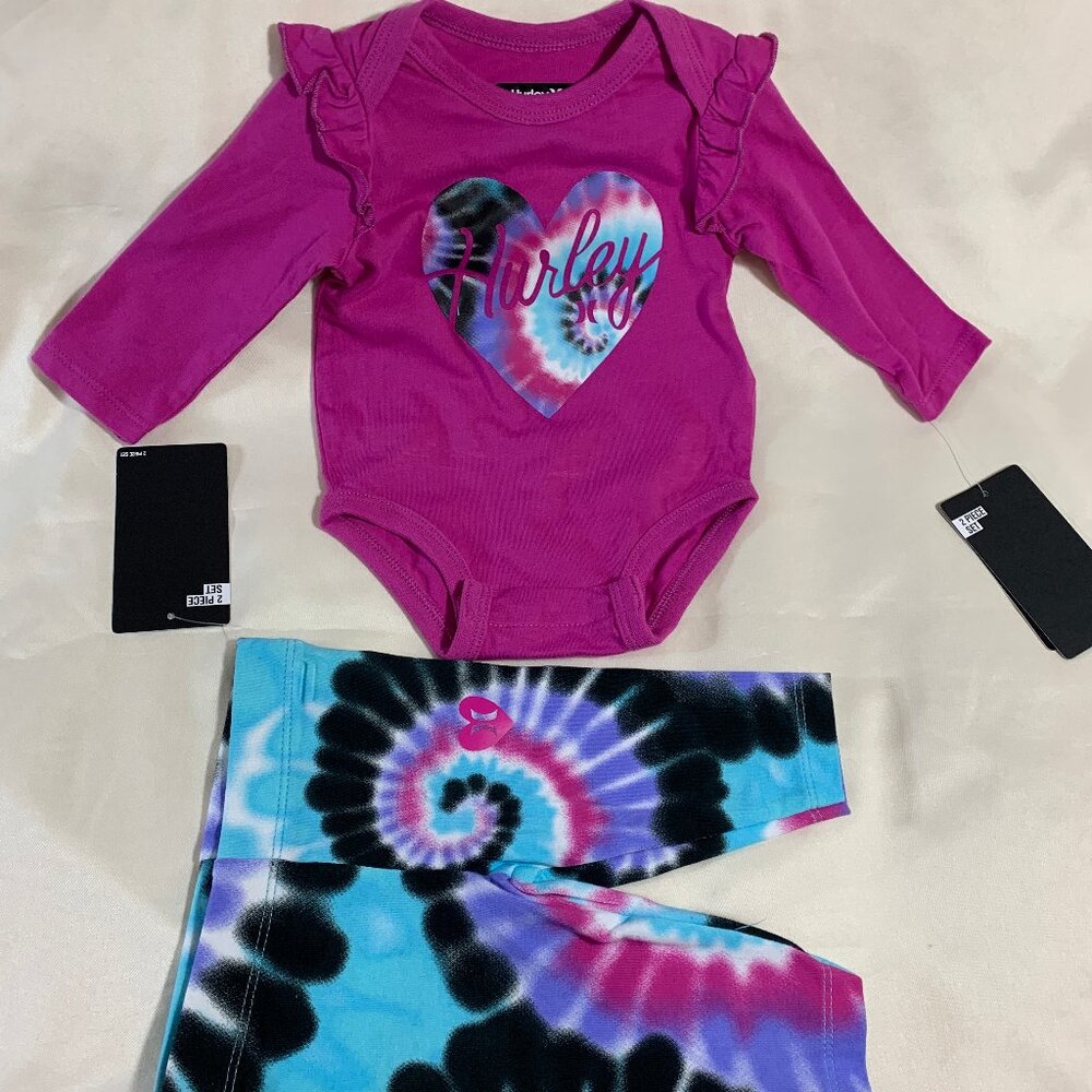 Girl's Hurley 2pcs Bodysuit & Leggings Set Size 3 Months